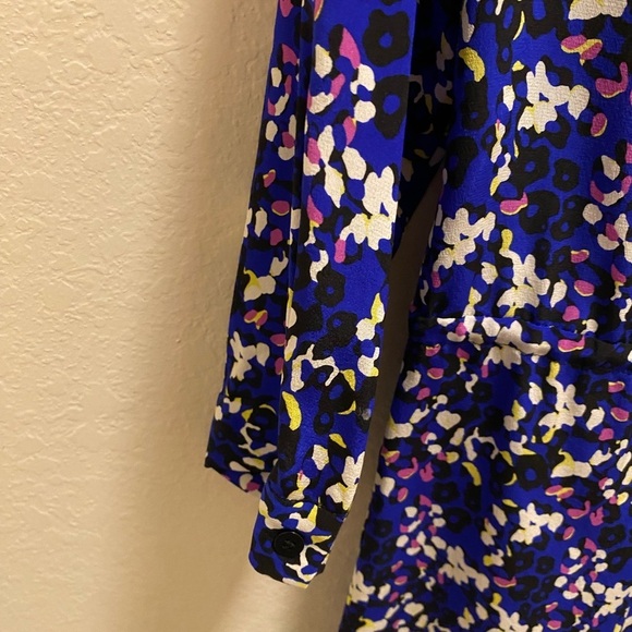 Diane Von Furstenberg Silk Animal Print Multicolor Mini Dress Size 6 - Picture 9 of 12